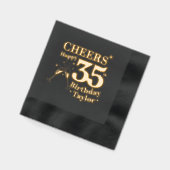35e verjaardag viert champagneglazen folie servetten (Links)