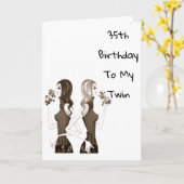 **35e** VERJAARDAG WENST MIJN **TWEELINGZUS** Kaart (Gele Bloem)