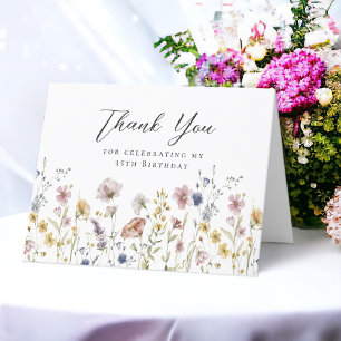 35e Verjaardag Wildflowers Floral Bedankt