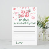 35e verjaardag Wishes voor het verjaardagsmeisje (Staand voorkant)