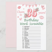 35e verjaardag Word Scramble Game (Voorkant / Achterkant)
