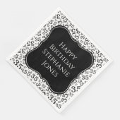 35e verjaardag zwart/wit beugel nummer patroon servet (Hoek)
