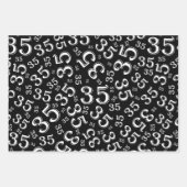 35e verjaardag zwart/wit Random Number Patroon 35 Inpakpapier Vel (Voorkant)