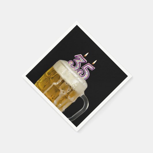 35e verjaardag zwarte bier servet (Hoek)