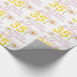 35e verjaardagsdagsbloem genaamd cadeauomslag cadeaupapier