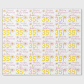 35e verjaardagsdagsbloem genaamd cadeauomslag cadeaupapier (Vlak)