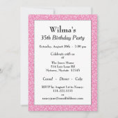 35e verjaardagsfeest thema roze en wit patroon kaart (Voorkant)