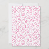 35e verjaardagsfeest thema roze en wit patroon kaart (Achterkant)