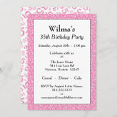 35e verjaardagsfeest thema roze en wit patroon kaart (Voorkant / Achterkant)