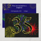 35e verjaardagsfeest uitnodigen kaart (Voorkant / Achterkant)