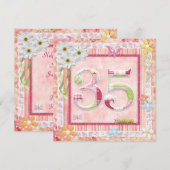 35e verjaardagsfeestje scrapbooking stijl kaart (Voorkant / Achterkant)
