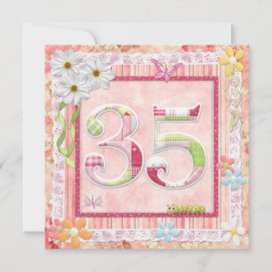 35e verjaardagsfeestje scrapbooking stijl kaart