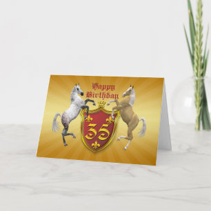 35e verjaardagskaart met een wapen kaart