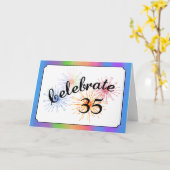 35e verjaardagsviering kaart (Gele Bloem)