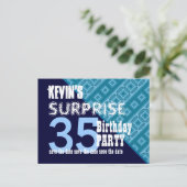 35e Verrassing Verjaardag Save the Date Diagonal V Aankondigingskaart (Staand voorkant)