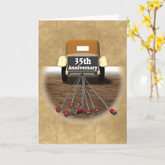 35e weddenschap Jubileum cadeaus Kaart (Gele Bloem)