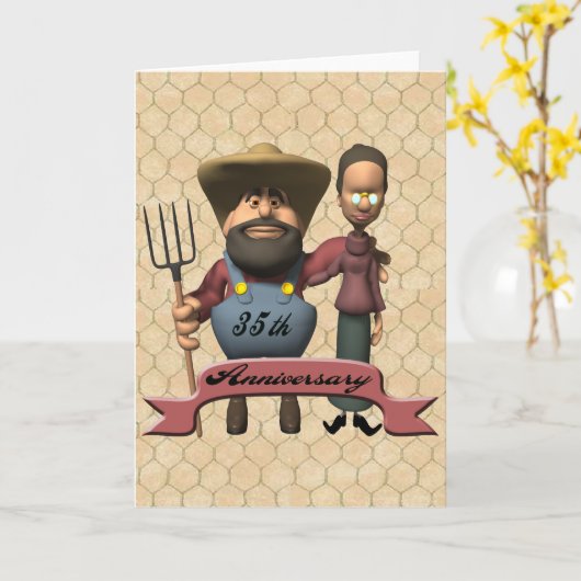 35e weddenschap Jubileum cadeaus Kaart (Gele Bloem)