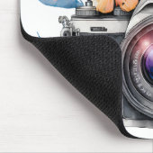 35mm Camera met bloemen en vlinder Muismat (Hoek)