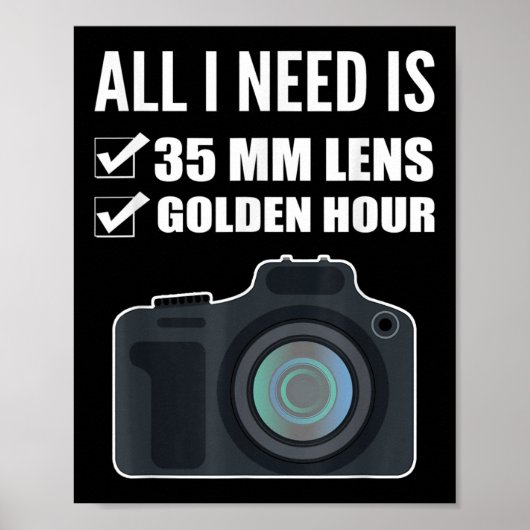 35mm Lens Trouwfotograaf Poster (Voorkant)