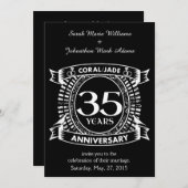 35ste huwelijksverjaardag Koraal Jade wapen Kaart (Voorkant / Achterkant)