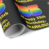 35ste verjaardag: Leuke, kleurrijke regenboog geïn Cadeaupapier (Rol Hoek)