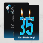 35ste verjaardagsfeestje kaart (Voorkant / Achterkant)