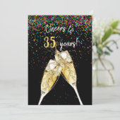 35ste verjaardagsfeestje kaart (Staand voorkant)