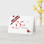 35th Anniversary (mod vogels) Kaart (Gele Bloem)