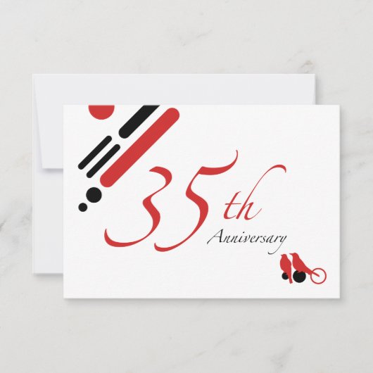 35th Anniversary (mod vogels) Kaart (Voorkant)