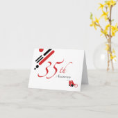 35th Anniversary (mod vogels) Kaart (Gele Bloem)