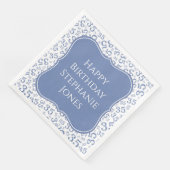 35th Birthday Blue/White Bracket Number Pattern Servet (Hoek)