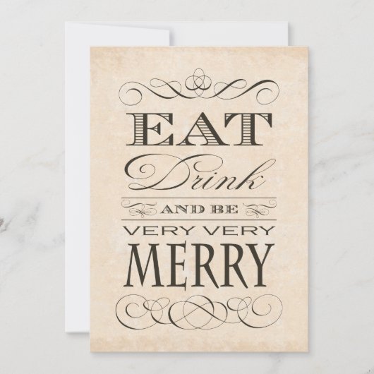 35th Birthday Dinner Party Eat Drink and be Merry Kaart (Voorkant)