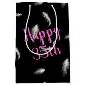 35th Birthday Feathers Medium Gift Bag Medium Cadeauzakje (Voorkant)