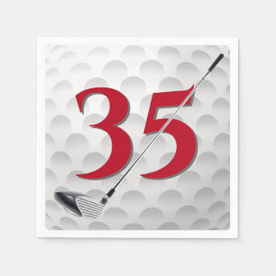 35th Birthday Golf Club Napkins Servet