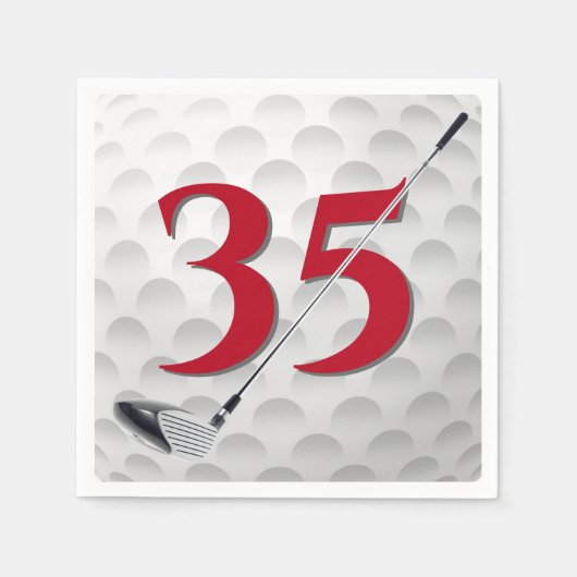 35th Birthday Golf Club Napkins Servet (Voorkant)