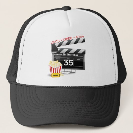 35th Birthday Hollywood Movie Party Trucker Pet (Voorkant)