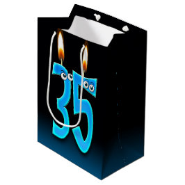 35th Birthday kaarles Medium Gift Bag Cadeauzakje