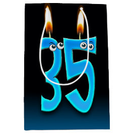 35th Birthday kaarles Medium Gift Bag Cadeauzakje