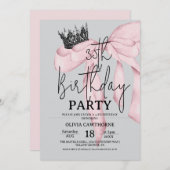 35th Birthday ⎮ Modern Royal Bow Birthday Kaart (Voorkant / Achterkant)
