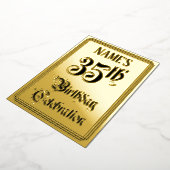 35th Birthday Party — Elegant Script + aangepaste Folie Uitnodiging (Gedraaid)