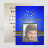 35th Birthday party Invitation Kaart (Voorkant / Achterkant)