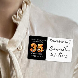 35th Class Reunion Zwart Sinaasappel Naam Tag Onth Etiket