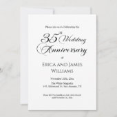 35th Coral Wedding Jubileum Elegant Script Kaart (Voorkant)