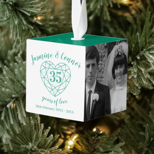 35th Emerald Wedding Jubileum aangepaste foto Decoratie (Boom)