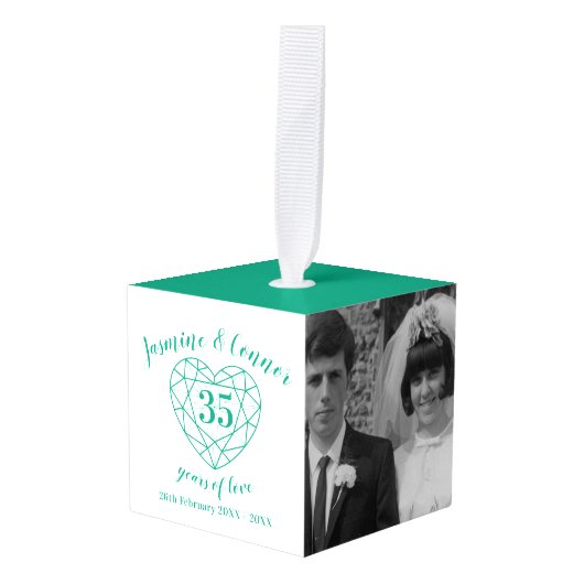 35th Emerald Wedding Jubileum aangepaste foto Decoratie (Voorkant hoekig)