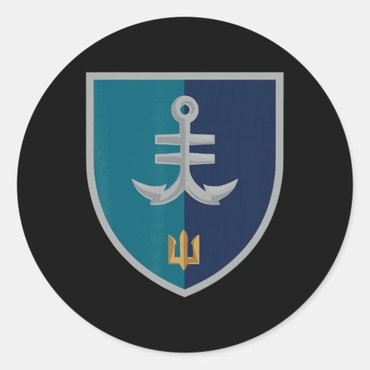 35th Naval Infantry Brigade (ukraine) Ukrainian Mi Ronde Sticker (Voorkant)
