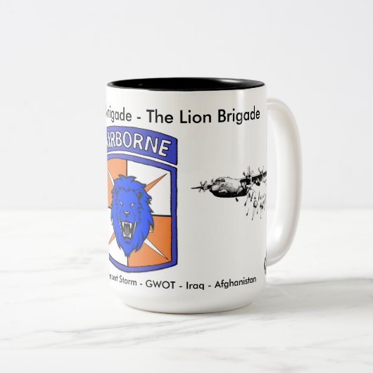 35th Signal Brigade Historic Coffee Mug #1 Tweekleurige Koffiemok (Voorkant rechts)