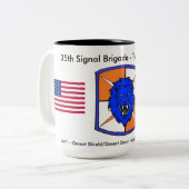 35th Signal Brigade Historic Coffee Mug #2 Tweekleurige Koffiemok (Voorkant links)