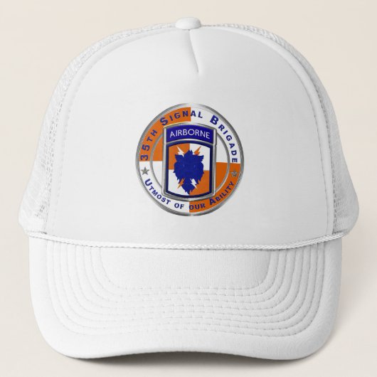 35th Signal Brigade Trucker Hoed Pet (Voorkant)