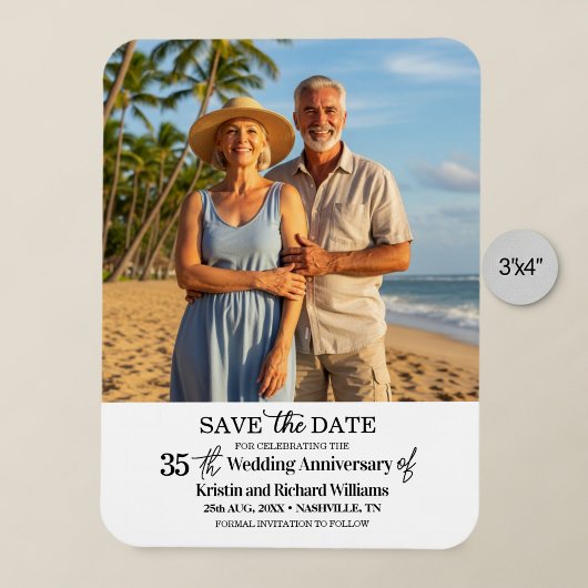 35th Wedding Anniversary Save the Date Photo Magneet